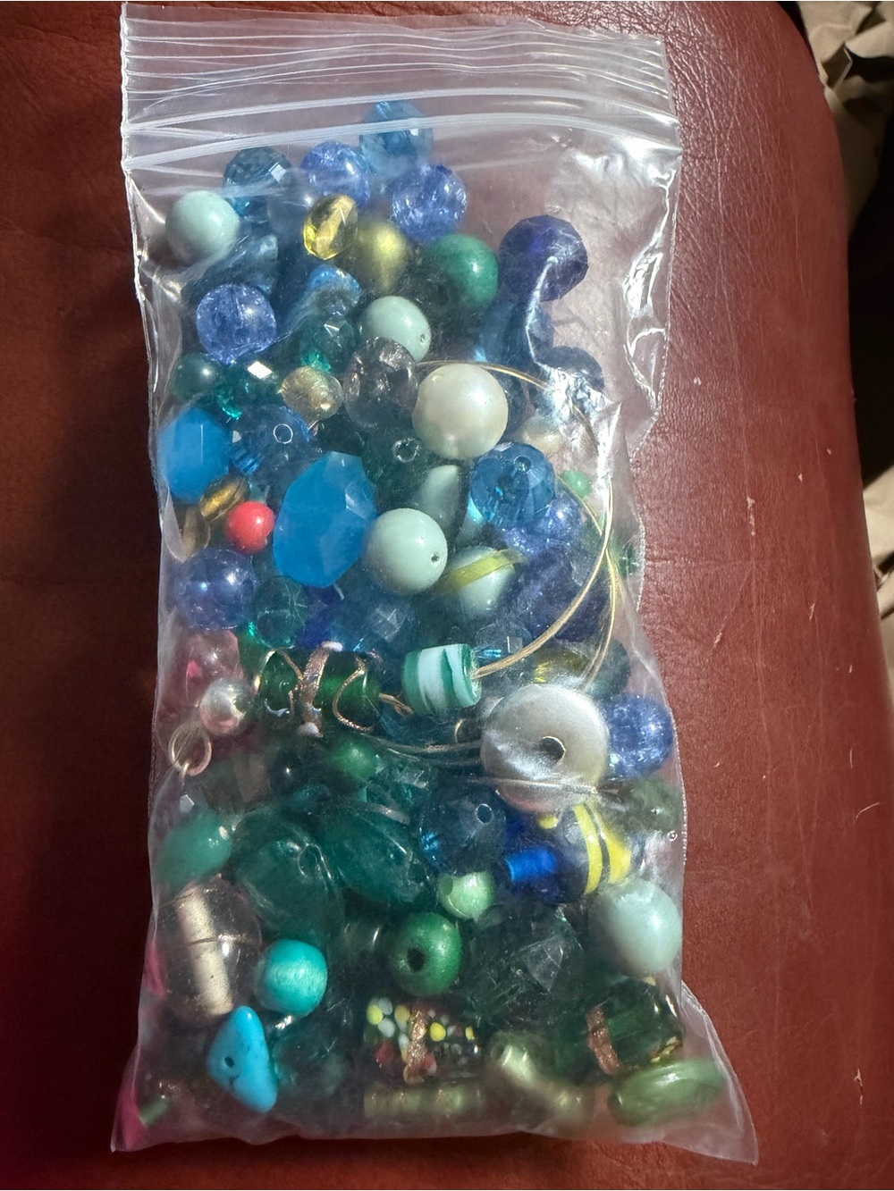 Assorted glass Craft Bead Mix - Blue & Green